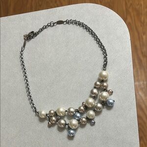 Sabika Chunky Chainlink Faux Pearl Necklace